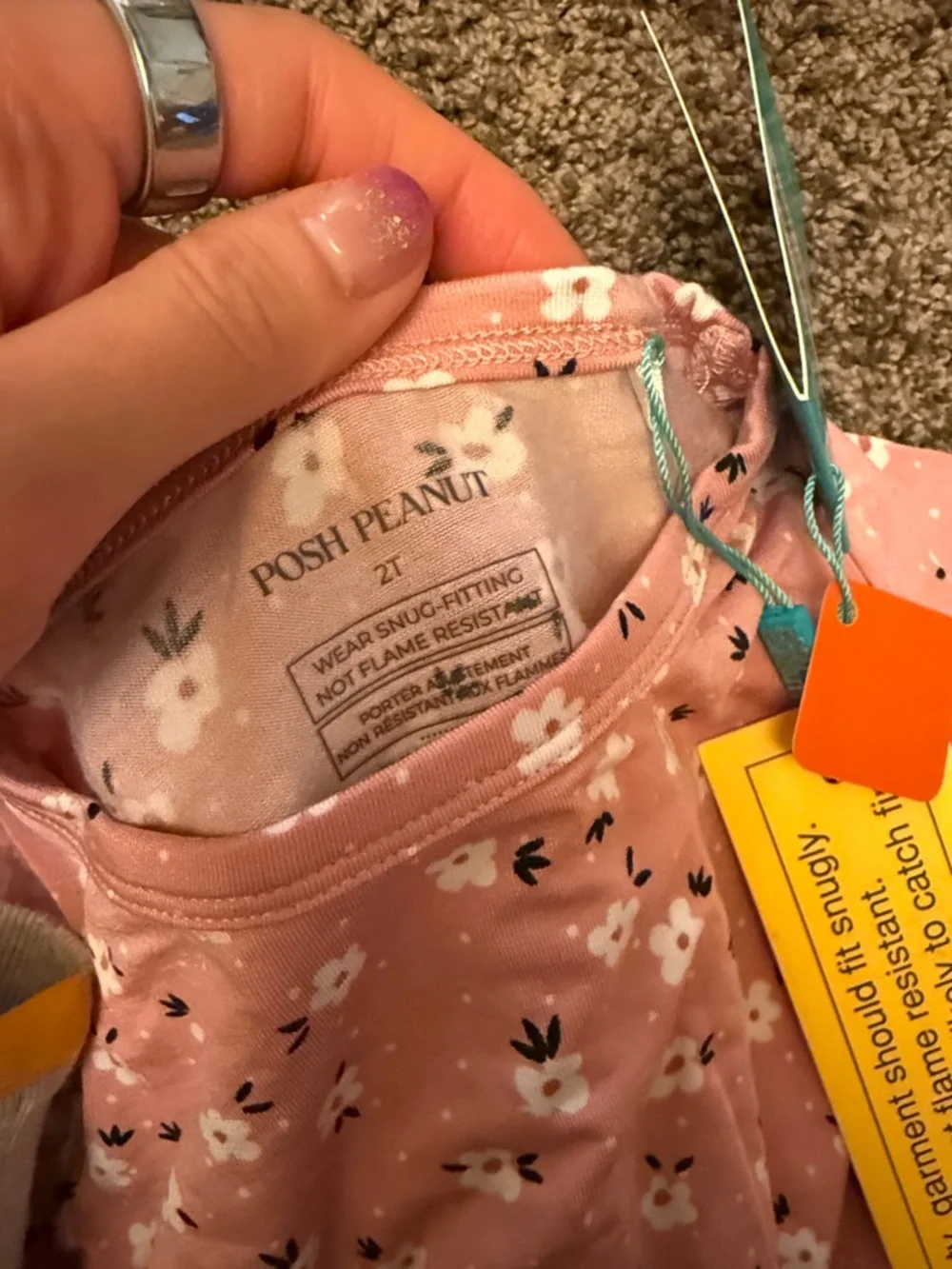 NWT Posh Peanut floral Print 2 Piece Long Sleeves Pajamas Set 2T